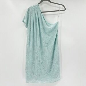 bobi BLACK Women's One Shoulder Mini Dress Mint Green Size M